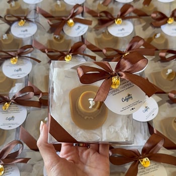 Cowboy hat soy wax candle favor for Calgary Stampede events