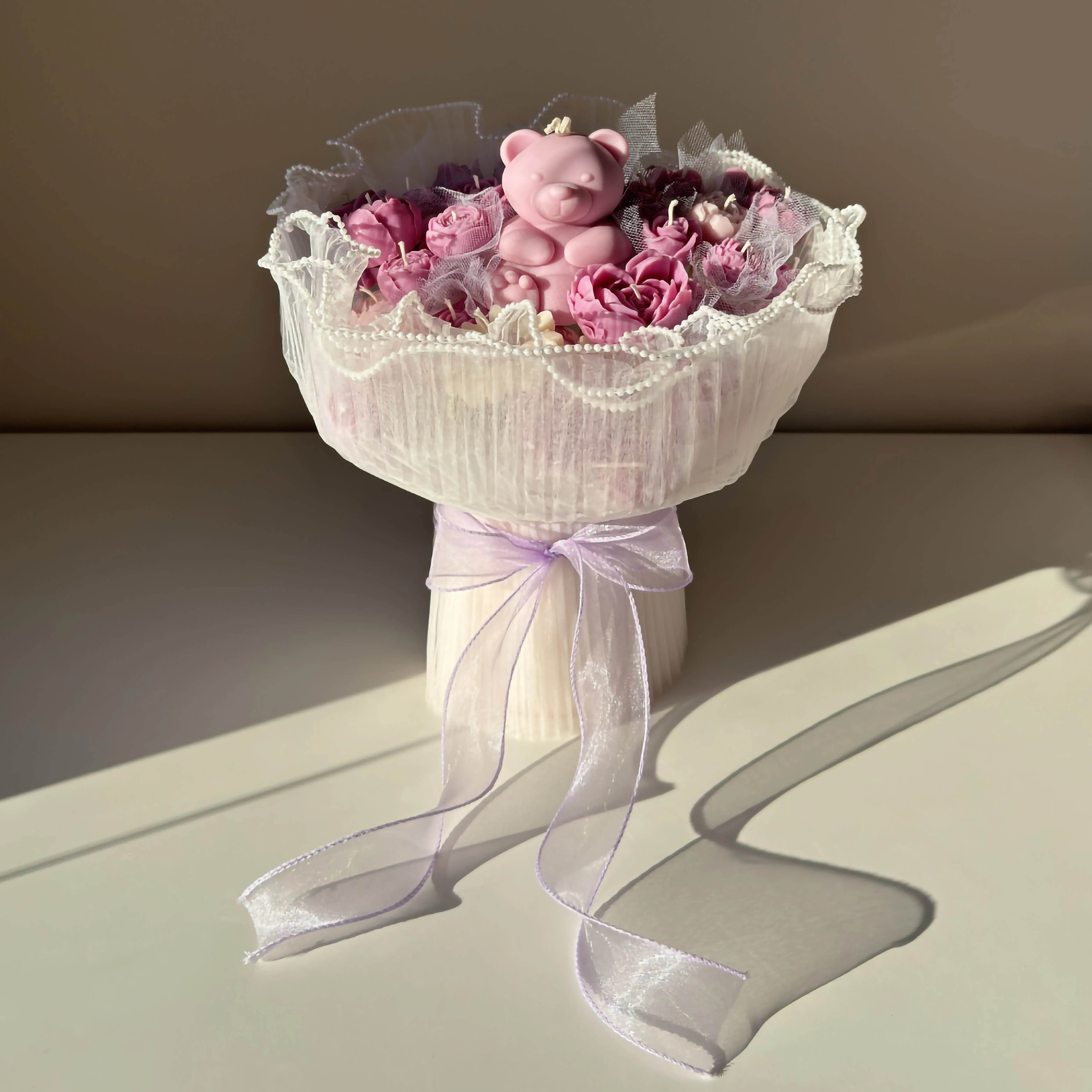 Bouquet Purple Teddy far_complete