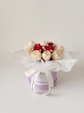 Red and white soy wax candle bouquet