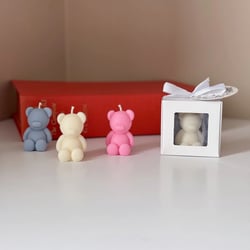 Mini bear soy wax candle favor