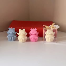 Cupcake bear soy wax candle favor