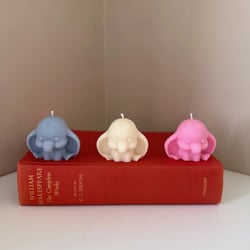 Elephant soy wax candle favor