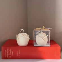Ivory rose soy wax candle favor