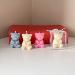Classic bear soy wax candle favor