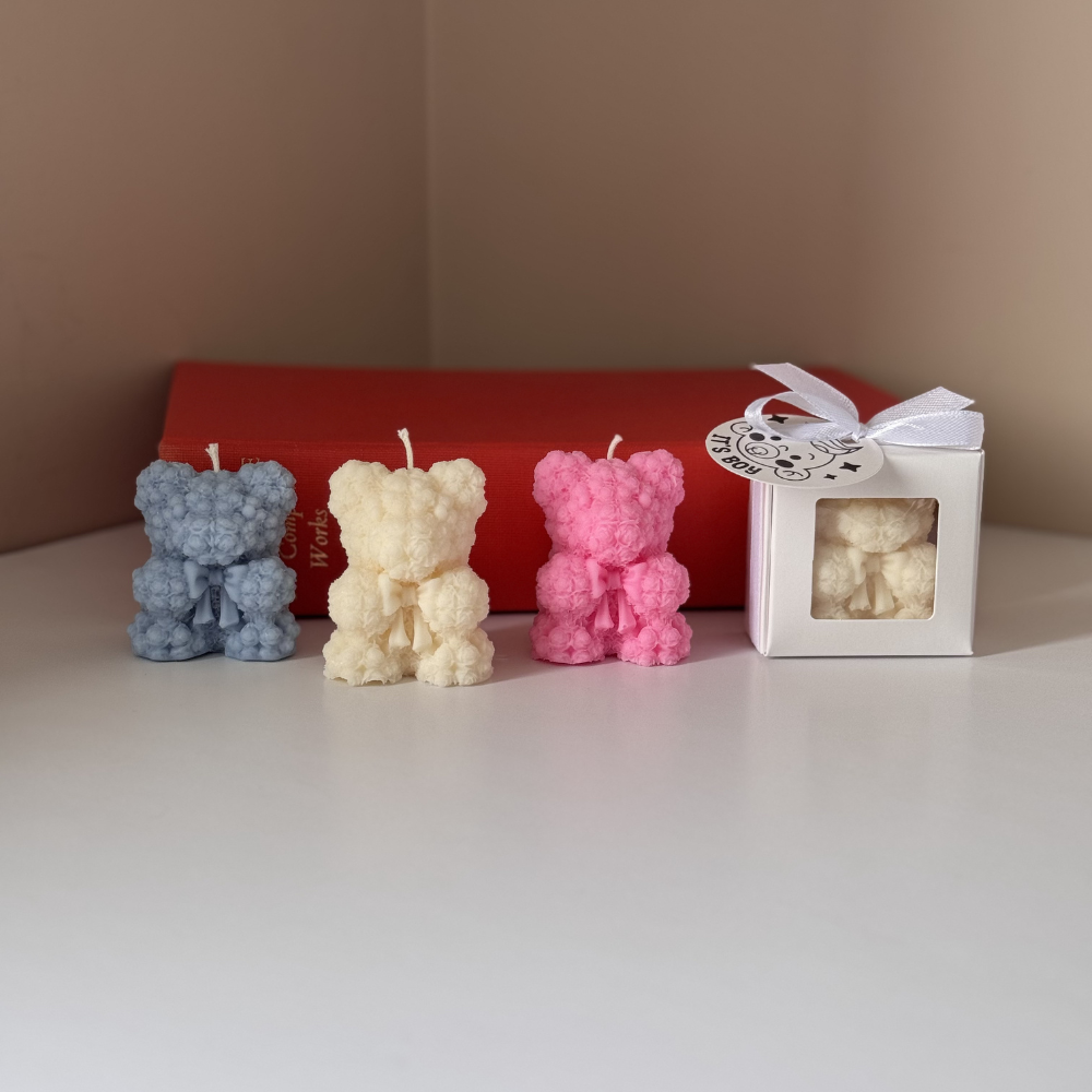 Rose Teddy Bear Candle